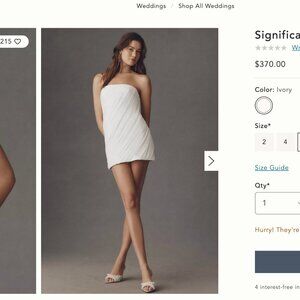 NWT Anthropologie Significant Other Aryn Mini Dress | Size 6 | $390+ Retail